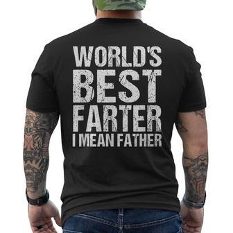 Fathers Day Retro Dad Worlds Best Farter I Mean Father  Mens Back Print T-shirt