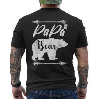 Fathers Day From Wife Papa Bear Grandpa Dad Birthday Men's T-shirt Back Print - Seseable