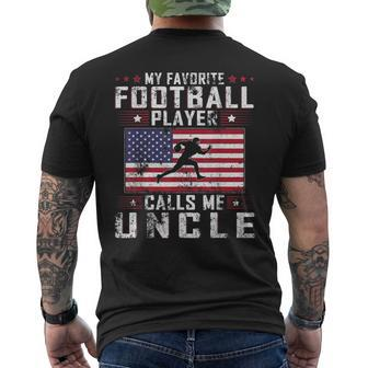 My Favorite Football Player Calls Me Uncle Father Day Men's Back Print T-shirt | Mazezy