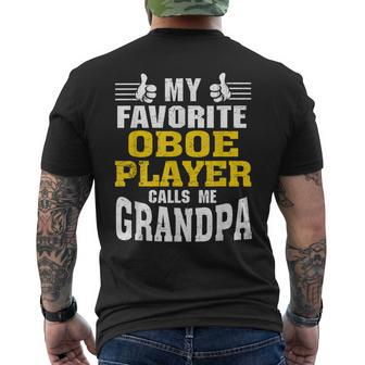 My Favorite Oboe Player Calls Me Grandpa Men's Back Print T-shirt | Mazezy