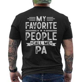 My Favorite People Call Me Pa Vintage Dad Men's T-shirt Back Print - Seseable