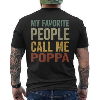 Mens My Favorite People Call Me Poppa Fathers Day Men's T-shirt Back Print - Seseable