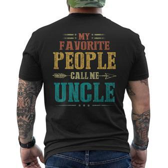 My Favorite People Call Me Uncle Fathers Day Men's Back Print T-shirt | Mazezy