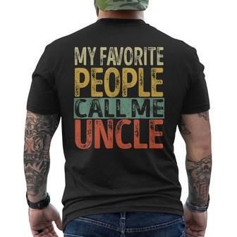 Mens My Favorite People Call Me Uncle Vintage Retro Fathers Day Men's T-shirt Back Print