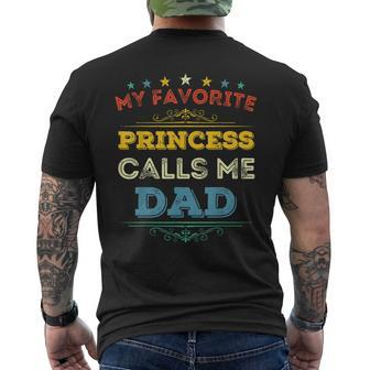 My Favorite Princess Calls Me Dad Vintage Dad Men's T-shirt Back Print - Seseable