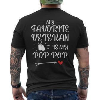 My Favorite Veteran Is My Pop Pop Proud Army Family Matching Men's T-shirt Back Print - Seseable
