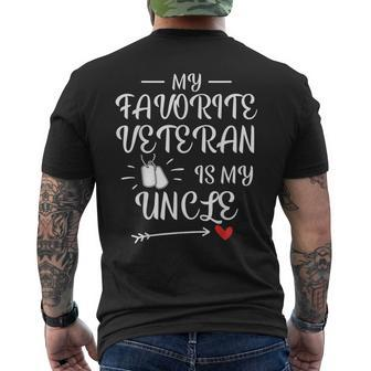 My Favorite Veteran Is My Uncle Proud Army Family Matching Men's T-shirt Back Print - Seseable