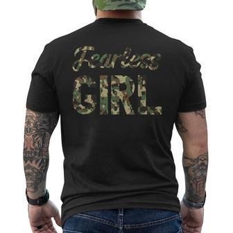 Fearless Girl I Camo Cute Camouflage Lover Men's T-shirt Back Print - Seseable