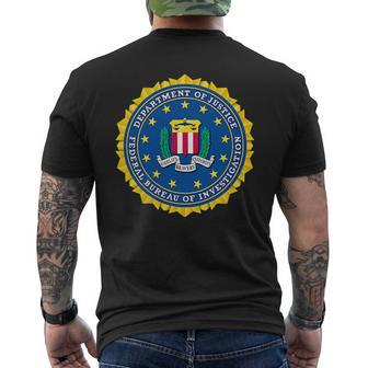 Federal Bureau Of Investigation Doj Fbi Seal Patch Men's Back Print T-shirt | Mazezy
