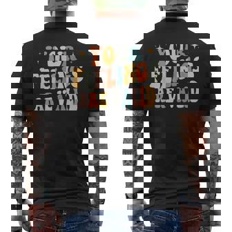 Your Feelings Are Valid Cute Retro Mental Health Awareness Men's Back Print T-shirt | Mazezy