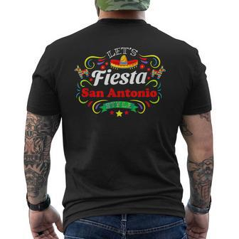 Fiesta Drinking Party San Antonio Cinco De Mayo Men's Back Print T-shirt | Mazezy