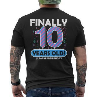 Finally 10 Years Old Leap Year 40Th 40 Year Old Birthday Men's Back Print T-shirt | Mazezy