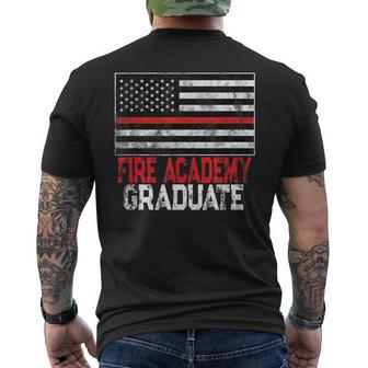 Fire Academy Graduate - Firefighter Us Red Line Flag Men's T-shirt Back Print - Seseable