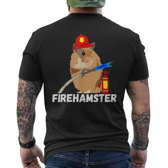 Fire Fighter Hamster Chubby Hammy Firefighter Pet Men's T-shirt Back Print - Seseable
