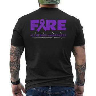 Fire Fighters Wear Purple - Alzheimer Awareness Men's T-shirt Back Print - Seseable
