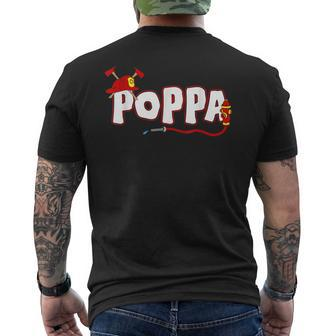 Firefighter Grandpa Fire Department Hydrant Poppa Gift Mens Back Print T-shirt | Mazezy