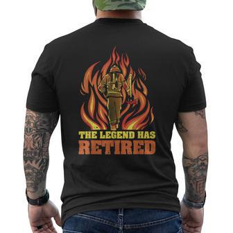 Fireman Retirement Plan The Legend Has Retired Firefighter Mens Back Print T-shirt - Seseable