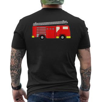 Firetruck Fire Fighter Truck Fireman Engine Emergency Men's T-shirt Back Print - Seseable