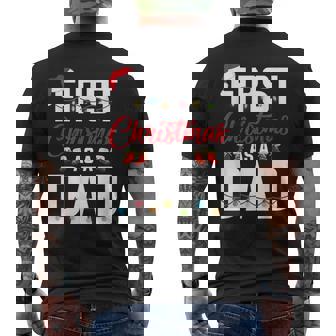 First Christmas As A Dad Xmas Lights New Dad Christmas Mens Back Print T-shirt | Mazezy