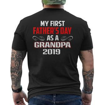 My First Fathers Day As A Grandpa 2019 Fathers Day Men's Back Print T-shirt