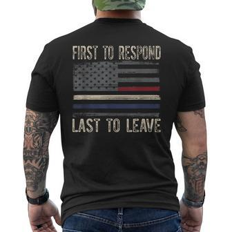 First Responders -Police Military Firefighter Emt & Ems Men's T-shirt Back Print - Seseable