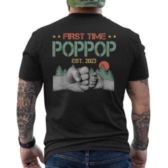 First Time Poppop Soon To Be Poppop Est 2023 Fathers Day Men's T-shirt Back Print - Thegiftio UK