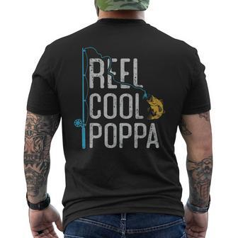 Fishing Reel Cool Poppa Father’S Day Gift Fisherman Poppa Mens Back Print T-shirt