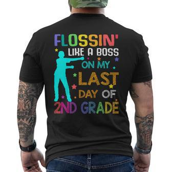 Flossin Like A Boss On My Last Day Of 2Nd Grade Shirt Men's Back Print T-shirt | Mazezy