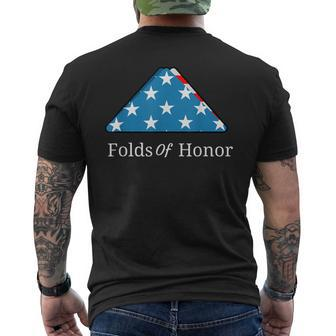 Folds Of Honor Fallen Military First Responders Patriotic Mens Back Print T-shirt | Mazezy