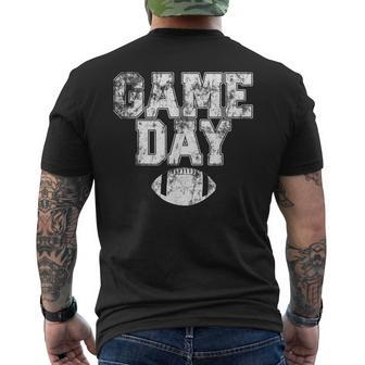 Football Day Game Vintage Distressed Graphic Mens Womens Dad Men's T-shirt Back Print - Seseable