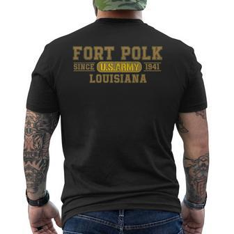 Fort Polk Louisiana Men's T-shirt Back Print - Seseable