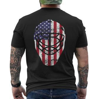 Fourth Of July 4Th Hockey Goalie Mask American Flag Usa Men Men's T-shirt Back Print - Seseable