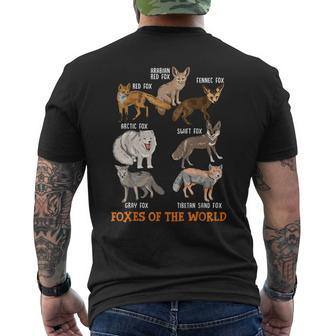 Foxes Of The World Fox Stuff Animals Educational Men's T-shirt Back Print - Seseable