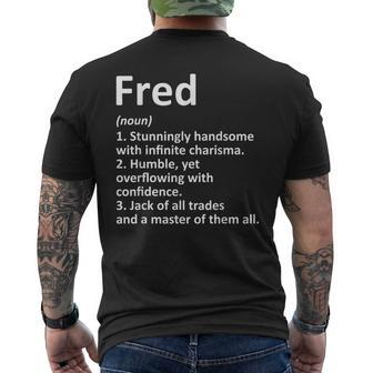 Fred Definition Personalized Name Birthday Idea Men's T-shirt Back Print - Seseable