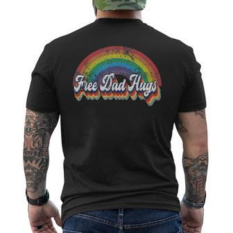 Free Dad Hugs Rainbow Flag Gay Lgbt Pride Month Daddy Mens Back Print T-shirt - Seseable