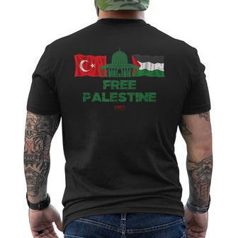 Free Palestine Turkey Flag Al Quds Freedom For Palestine Men's Back Print T-shirt | Mazezy