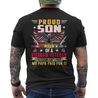 Freedom Isnt Free - Proud Son Of A Vietnam Veteran Papa Men's T-shirt Back Print - Seseable