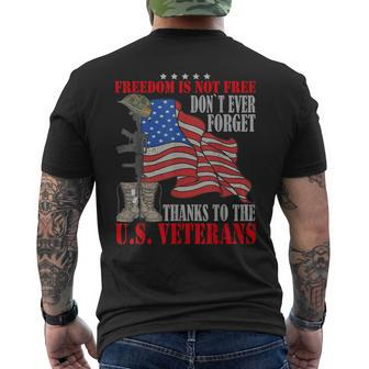Freedom Is Not Free Veterans Day Men's T-shirt Back Print - Seseable