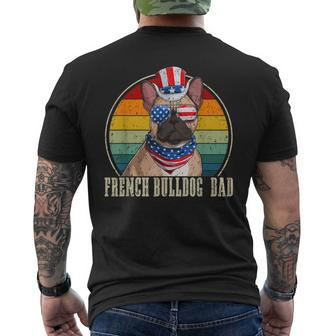 French Bulldog Dad Retro Sunglasses 4Th Of July Fathers Day Mens Back Print T-shirt - Seseable
