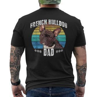 French Bulldog Frenchie Brindle Dad Daddy Fathers Day Gift Mens Back Print T-shirt | Mazezy AU