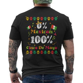 Funny 0 Mexican 100 Cinco De Mayo Mexican Fiesta Mens Back Print T-shirt - Seseable