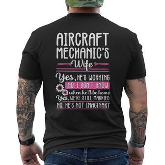 Funny Airplane Aircraft Mechanic Wife Gift Women Mens Back Print T-shirt | Mazezy