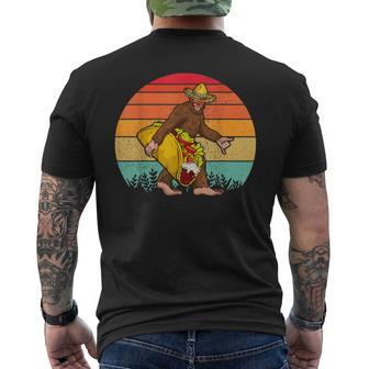 Funny Bigfoot Holding My Taco - Cinco De Mayo Mens Back Print T-shirt | Mazezy