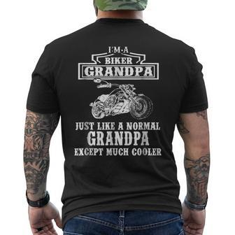 Funny Biker Grandpa Lover Quotes Gift Motocycle Men's Crewneck Short Sleeve Back Print T-shirt