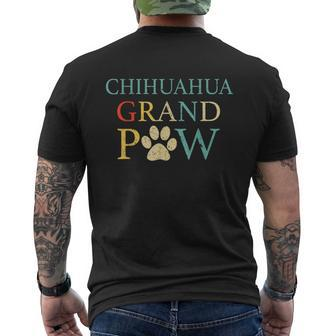 Funny Chihuahua Grand Paw Vintage Dogs Lovers Fathers Day Mens Back Print T-shirt | Mazezy