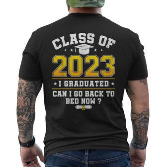 Funny Class Of 2023 I Graduated Can I Go Back To Bed Now Mens Back Print T-shirt | Mazezy CA