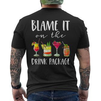 Funny Cruise Blame It On The Drink Package Margarita Mens Back Print T-shirt | Mazezy
