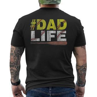Funny Dad Life Softball Baseball Daddy Sports Fathers Day  Men's Crewneck Short Sleeve Back Print T-shirt