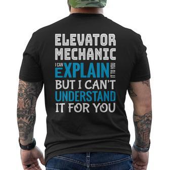 Funny Elevator Mechanic Gift Appreciation Mens Back Print T-shirt | Mazezy DE