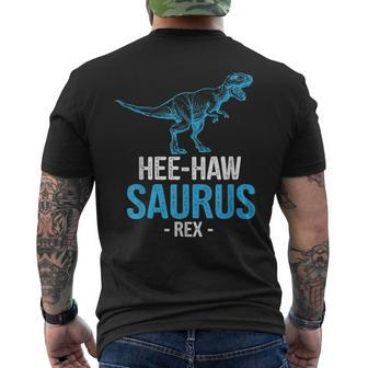 Funny Fathers Day Gift For Grandpa Heehaw Saurus Rex Mens Back Print T-shirt | Mazezy